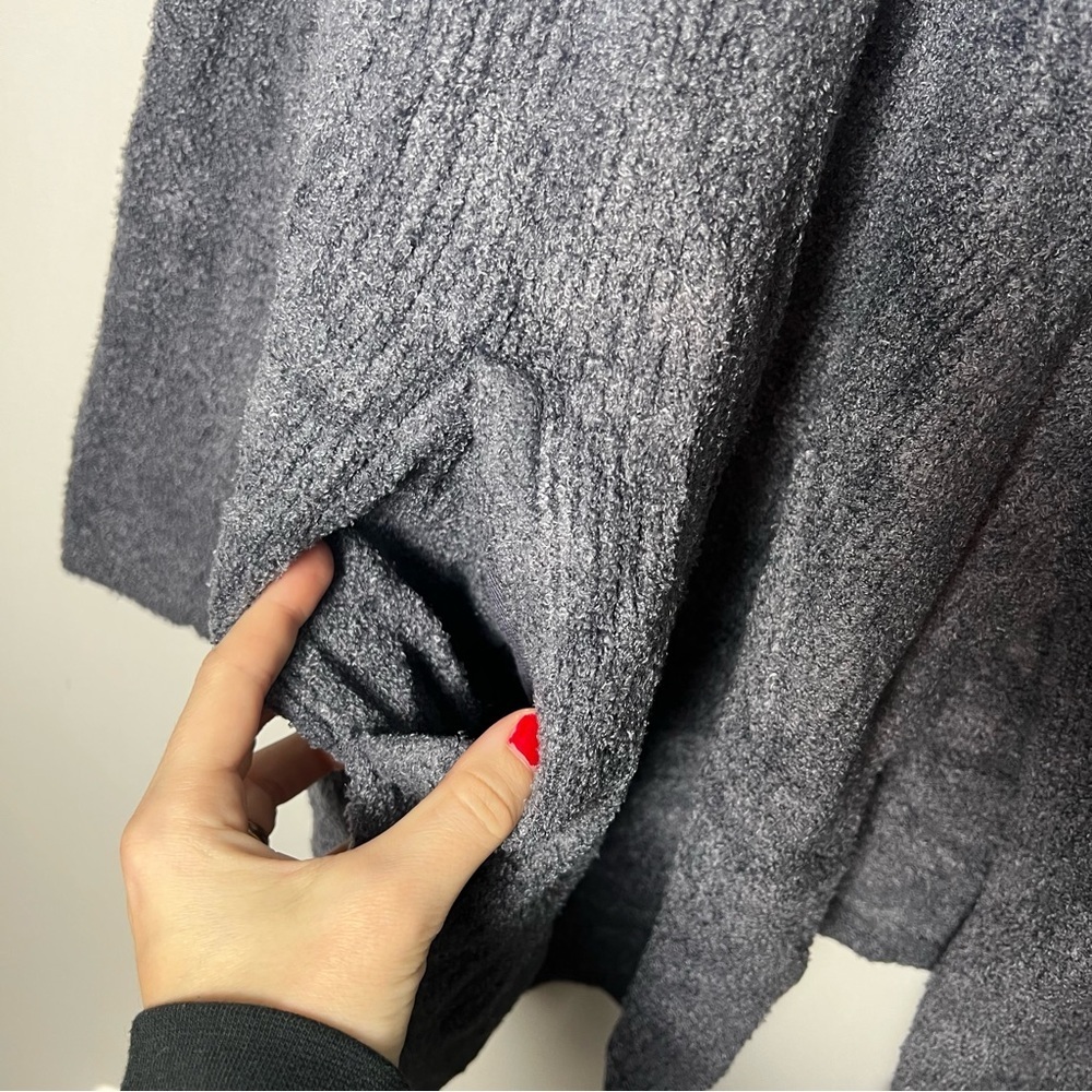 Barefoot Dreams Cozychic Lite Asymmetrical Draped Open Cardigan Sweater Gray S/M - Picture 6 of 8